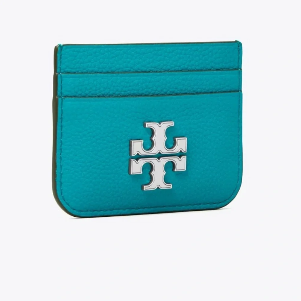 Tory Burch Eleanor Blue Jay Pebbled Leather cardholder